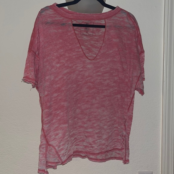 We the Free Jordan Cut Out V-Neck Tee - Red - Picture 2 of 6